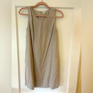 J. Crew Nude Linen Sleeveless Dress with Pockets